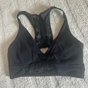 Lululemon Women’s Black Mesh Criss Cross Woven Racerback Sports Bra